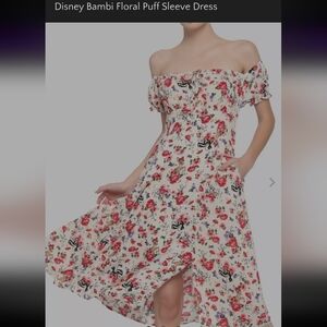Disney Floral Strapless Dress - Pink and Cream